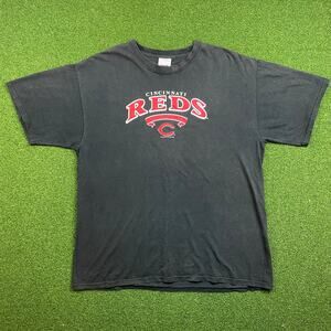 Vintage CSA Black Cincinnati Reds MLB Baseball T-Shirt Sz XL